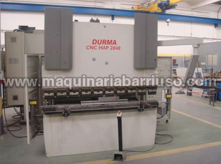 Hydraulic DURMA press brake mod. CNC HAP2040 of 2000 x 40 Tn CNC four axis